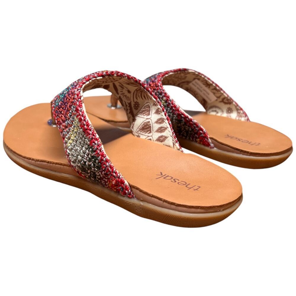 THE SAK Shana Thong Women Size 6 Sandals Crochet Multi Color Beachwear Dresses - Picture 3 of 12